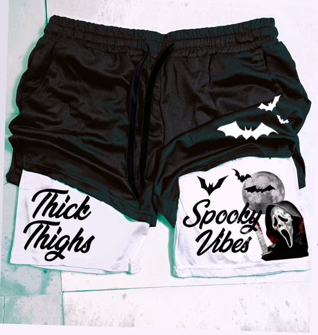 Thicc "Spooky Vibes" Gym Shorts