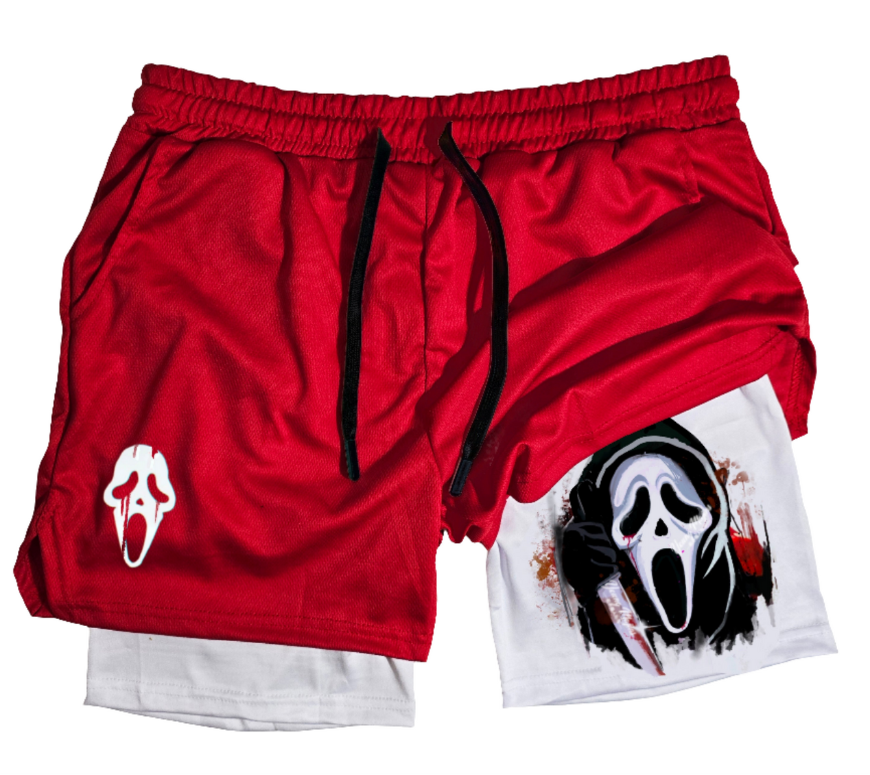 Ghost Face " Seeing Red" Gym Shorts