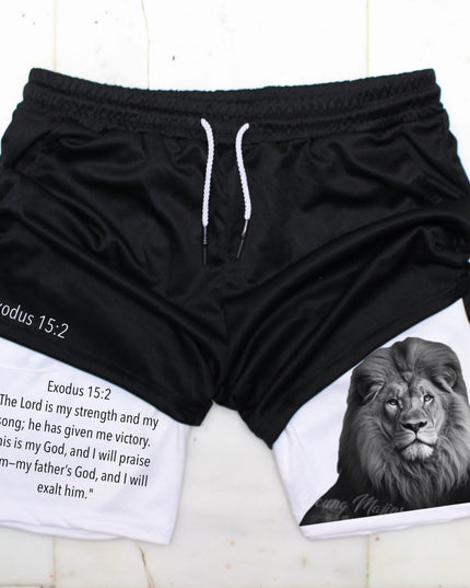 Religion Gym Shorts (Exodus 15:2)