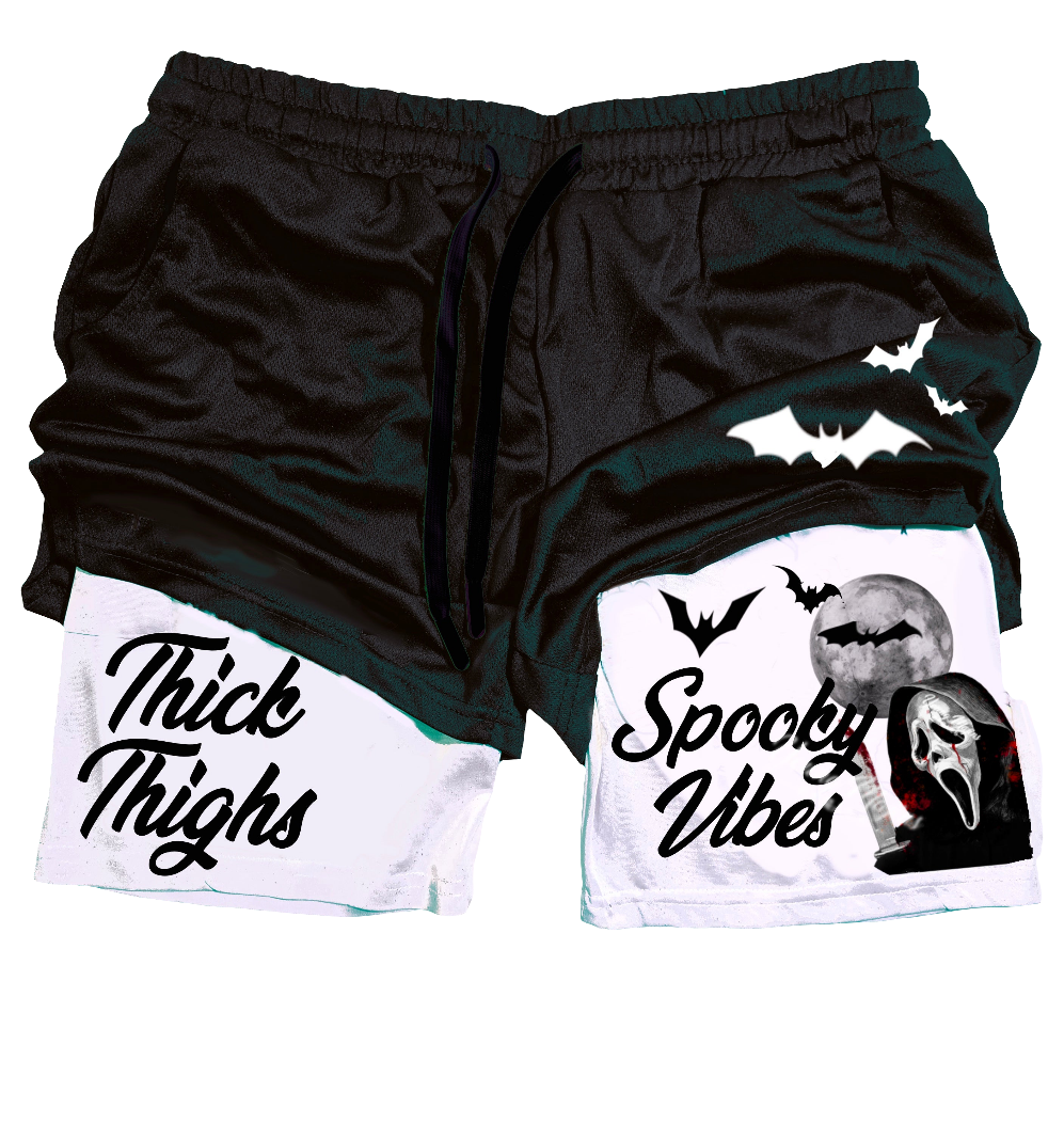 Thicc "Spooky Vibes" Gym Shorts