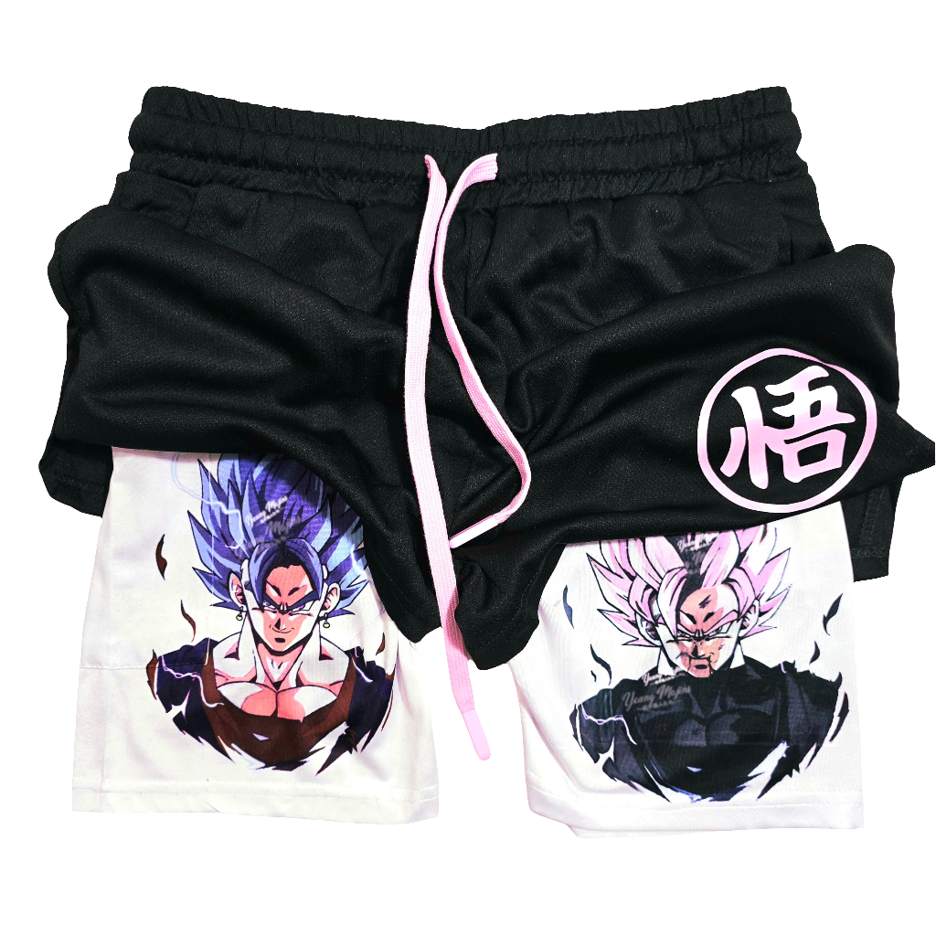Ss Rose Vs. Ss Blue Vegito "Anime" Gym Shorts