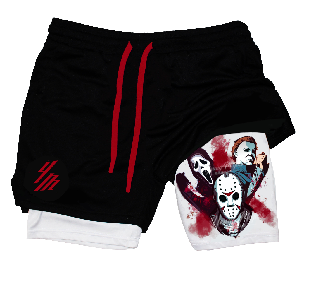 Slashers" Red Halloween" Gym Shorts
