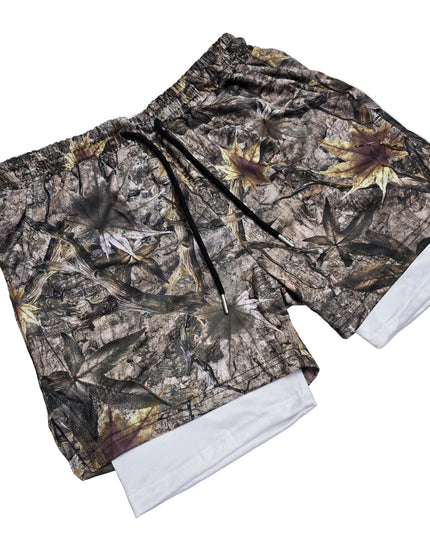 Leaf Camo" Gym Shorts
