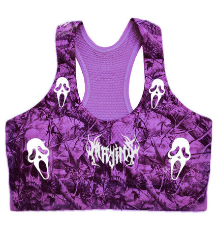 CAMO Purple Ghost Face Sports BRA