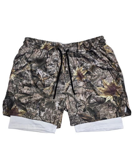 Leaf Camo" Gym Shorts