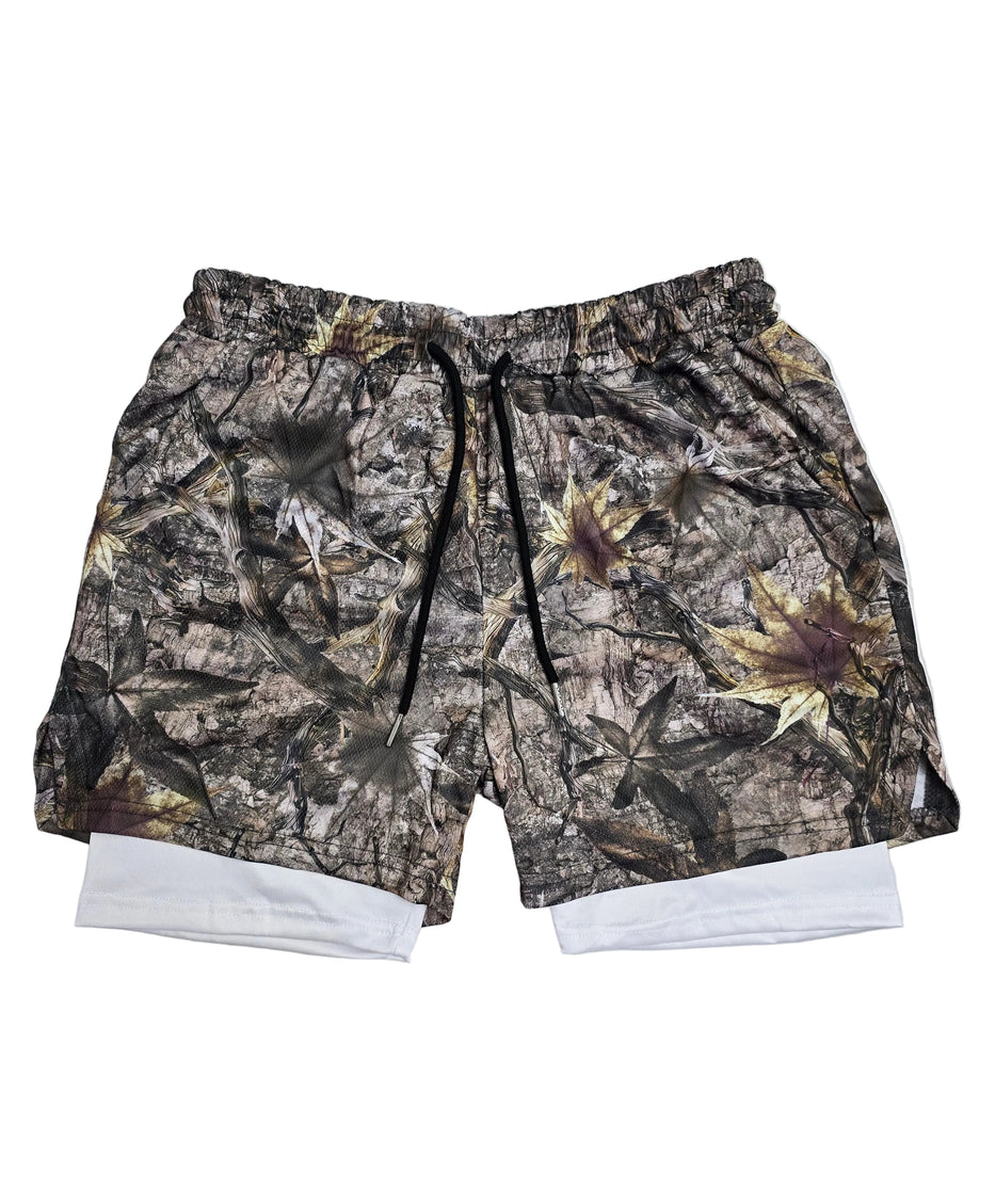 Leaf Camo" Gym Shorts