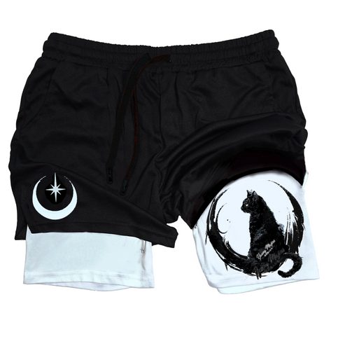 Black Cat Gym Shorts