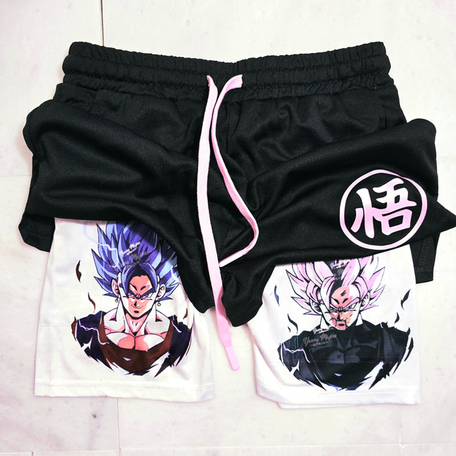 Ss Rose Vs. Ss Blue Vegito "Anime" Gym Shorts